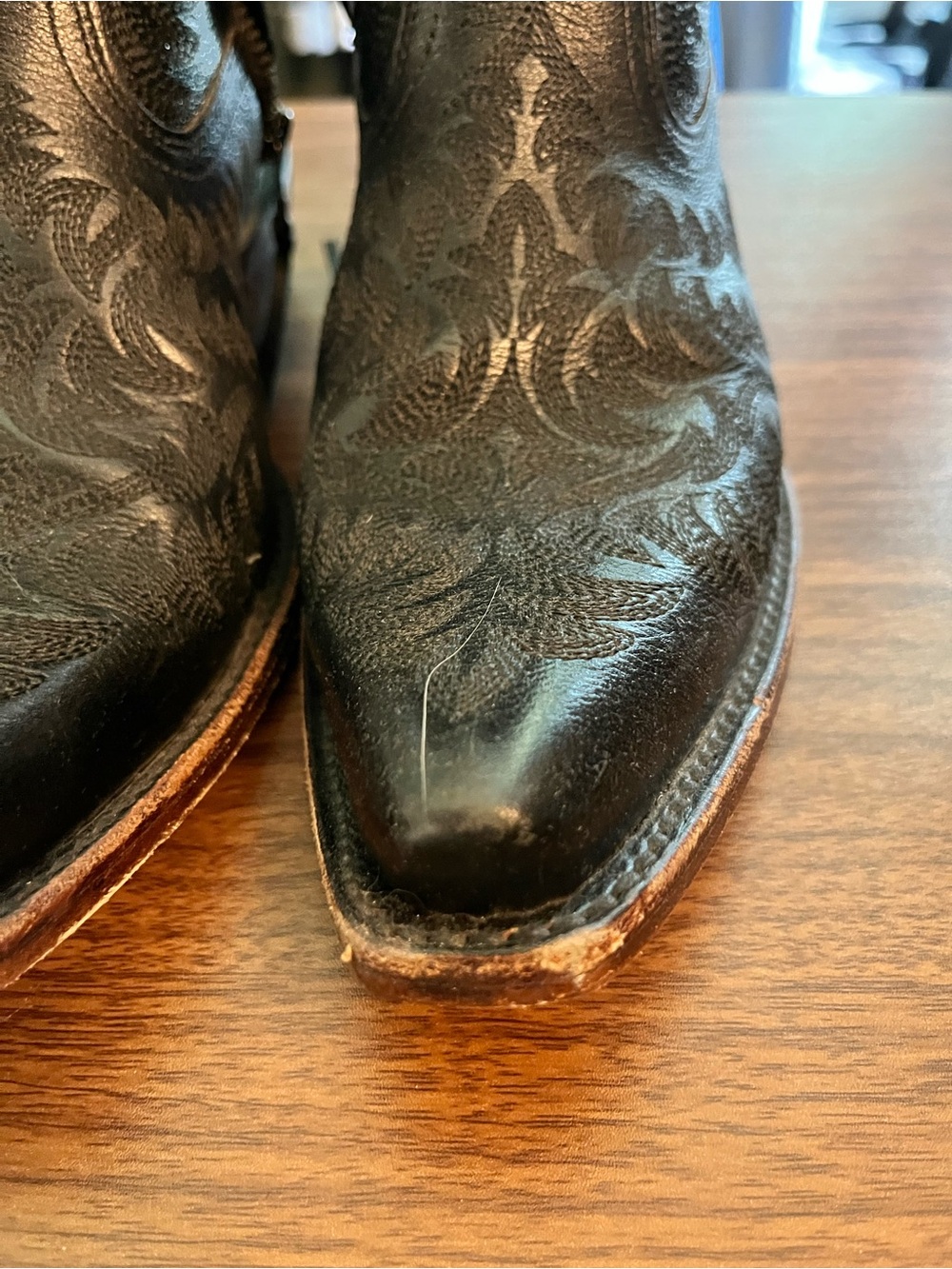 Ariat Cate X Toe Black Embroidered Leather Women's Western Heeled Boots - Picture 6 of 9